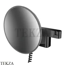 Emco Evo Зеркало косметическое 5х с LED подсветкой, 2 световые кнопки, шнур, черный матовый