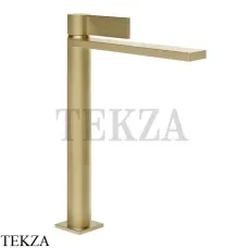 Gessi Inverso RIGATO Смеситель для раковины высокий, с донным клапаном 73553-727, Brass Brushed