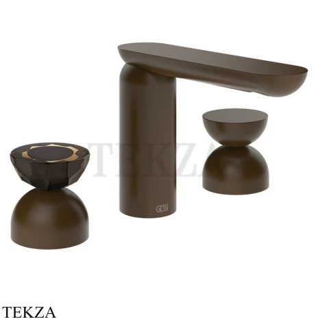 Gessi Perle Смеситель для раковины на 3 отв., без гарнитура 74896-845, бронза Dark Brush