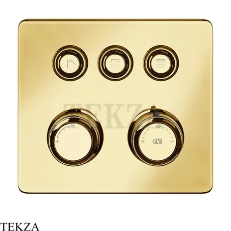 Gessi VENTI20 Термостатический смеситель на 3 потока, внешняя часть 65234-246, Gold PVD