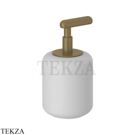 Gessi Goccia Дозатор для жидкого мыла, белая керамика 38037-713, Antique Brass