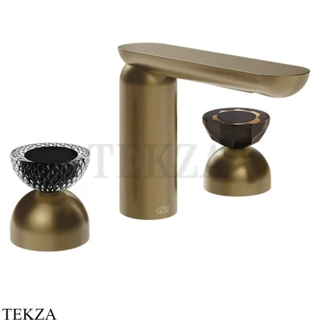 Gessi Perle Смеситель для раковины на 3 отв., без гарнитура 74786-791, бронза Deep