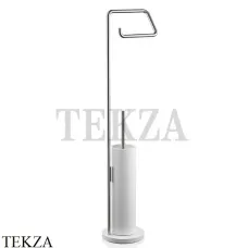 Decor Walther Stone White SBK Напольная стойка с туалетным ершиком 0973555, белый матовый-stainless steel