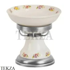 Migliore Provance Мыльница настольная, керамика с декором 17649, хром глянец