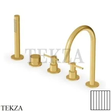 Zucchetti Helm Vertical Смеситель на борт ванны с гарнитуром ZHL511.XP41G2, brushed gold PVD