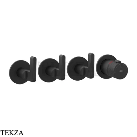 Gessi INCISO SHOWER Термостатический смеситель, 3 потока, внешняя часть 58336-299, Black XL