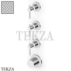 Zucchetti Helm Diagonal Термостат для душа на 3 потока, внешняя часть ZHL803.XG3, нержавеющая сталь brushed