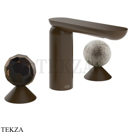 Gessi Perle Смеситель для раковины на 3 отв., без гарнитура 74265-845, бронза Dark Brush