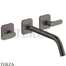 Axor Citterio M Смеситель для раковины 226 на 3 отверстия, внешняя часть 34315340, Brushed Black Chrome