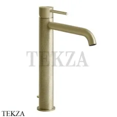Gessi 316 CESELLO Смеситель для раковины длинный, с донным клапаном 54403-727, Brushed Brass