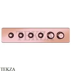 Gessi VENTI20 Термостатический смеситель на 4 потока с кнопками, внешняя часть 65226-030, Copper глянец