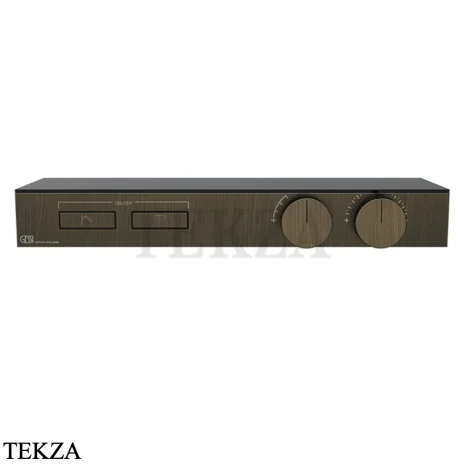 Gessi HI-FI Термостатический смеситель с полочкой, на 2 потока, внешняя часть 63022-713, бронза classic
