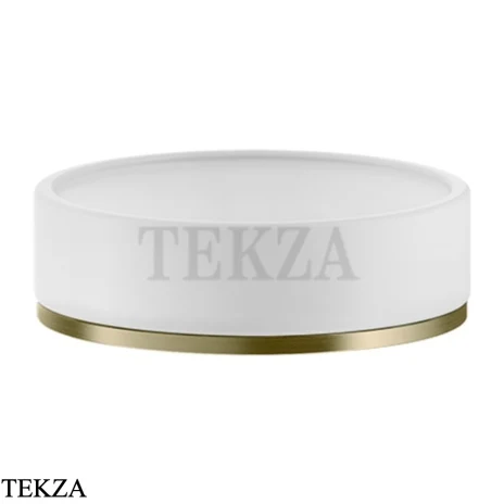 Gessi INCISO accessories Мыльница настольная, белый 58525-727, Brushed Brass