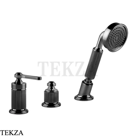 Gessi VENTI20 Смеситель на борт ванны без излива, с гарнитуром 65043-706, Black Metal PVD