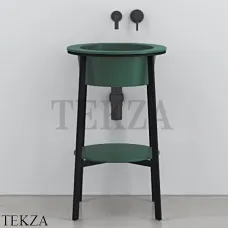 CIELO CATINO TONDO Консоль с керамической раковиной, Muschio-черный