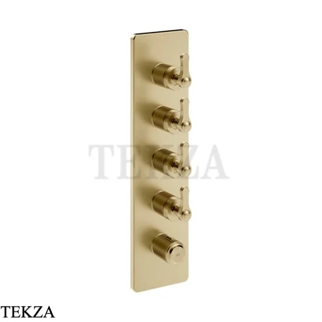 Gessi VENTI20 Термостат для душа, 4 потока, внешняя часть 65208-727, Brushed Brass PVD