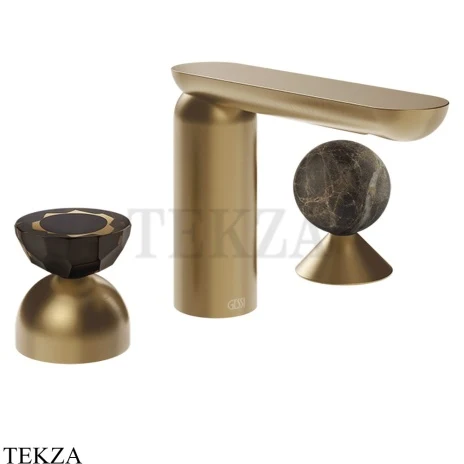 Gessi Perle Смеситель для раковины на 3 отв., без гарнитура 74818-726, бронза Brushed