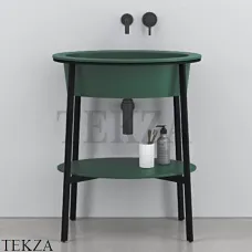 CIELO CATINO OVALE Консоль с керамической раковиной, Muschio-черный