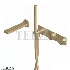 Ritmonio Dot316 Смеситель для ванны с гарнитуром, внешняя часть PR50EC101 ICX, Champagne Stainless Steel