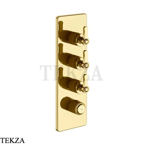 Gessi VENTI20 Термостат для душа, 3 потока, внешняя часть 65204-246, Gold PVD