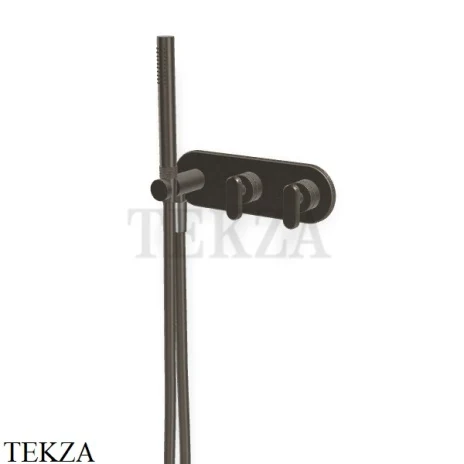 FIMA Carlo Frattini Park Line Смеситель для душа с гарнитуром, внешняя часть F1319WX2CS, Brushed black chrome