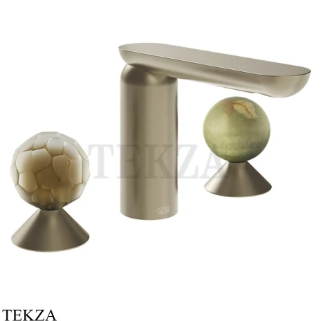 Gessi Perle Смеситель для раковины на 3 отв., без гарнитура 74455-149, нерж. сталь Brush / никель Brushed