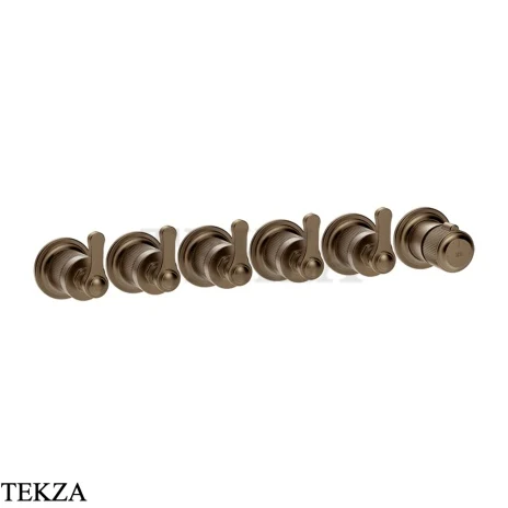 Gessi VENTI20 Термостат для душа, 5 потоков, внешняя часть 65340-761, Coffee Bronze Br. PVD