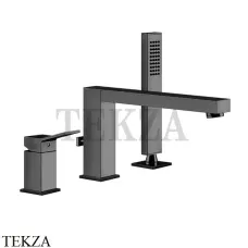 Gessi RETTANGOLO K Смеситель для ванны на 3 отверстия 53037-707, Black Metal Brushed