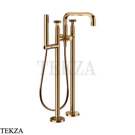 Gessi INCISO+ Смеситель для ванны напольный, внешняя часть 58129-735, Warm Bronze PVD