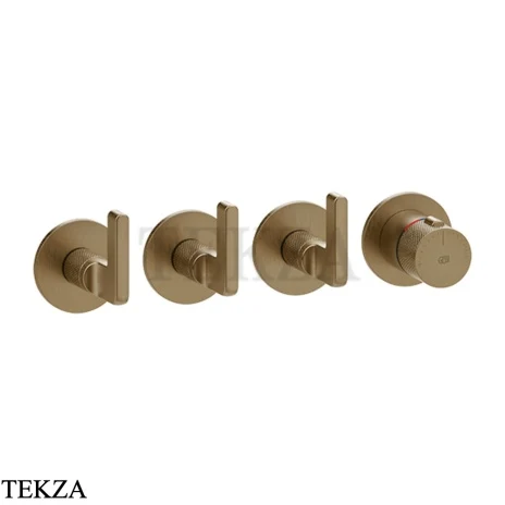 Gessi INCISO SHOWER Термостатический смеситель, 3 потока, внешняя часть 58336-791, Deep Bronze Br. PVD