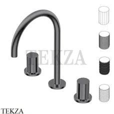 Ritmonio Diametro35 Impronte Смеситель для раковины, без гарнитура PR51AP202 BLX, Brushed Black Chrome