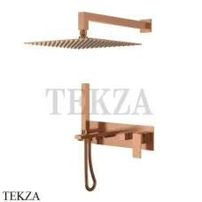 Boheme Qubic Смеситель для ванны, ручной душ, верхняя лейка, комплект 474-BRB, brushed bronze