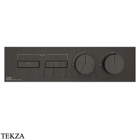 Gessi HI-FI Термостатический смеситель на 2 потока, внешняя часть 63012-707, black хром Brush