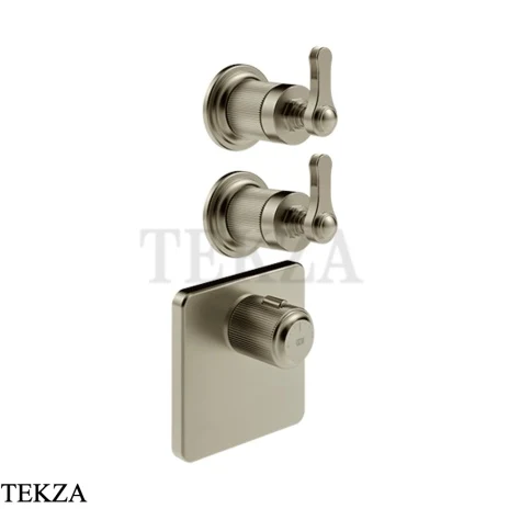 Gessi VENTI20 Термостат для душа, 2 потока, внешняя часть 65202-149, Finox Brushed Nickel