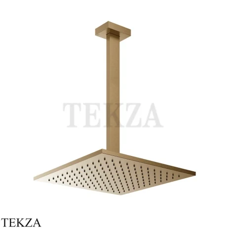 Gessi Rettangolo shower Верхний душ с потолочным кронштейном под размер 15199-726, Warm Bronze Br. PVD