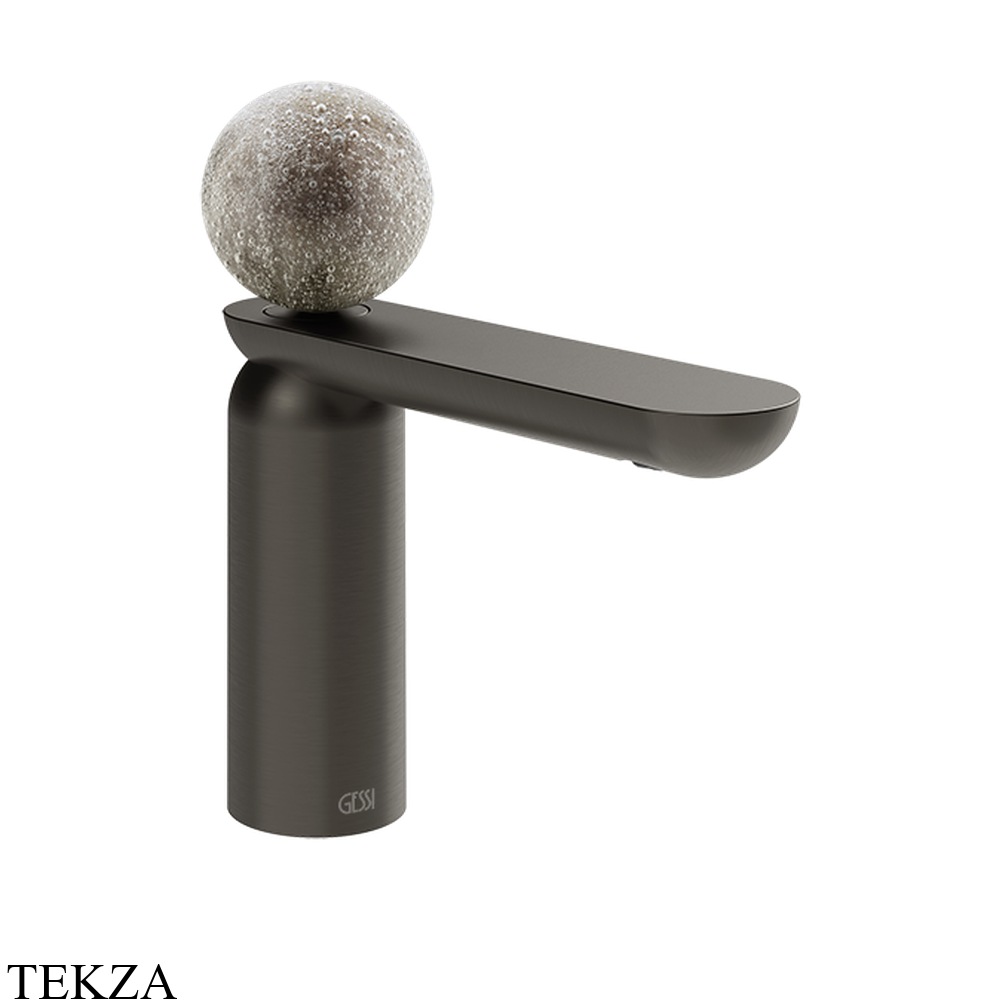 Gessi Perle Смеситель для раковины, без донного клапана 74602-707, black хром Brush