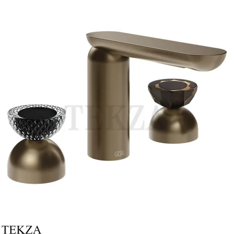 Gessi Perle Смеситель для раковины на 3 отв., без гарнитура 74786-761, бронза Coffee