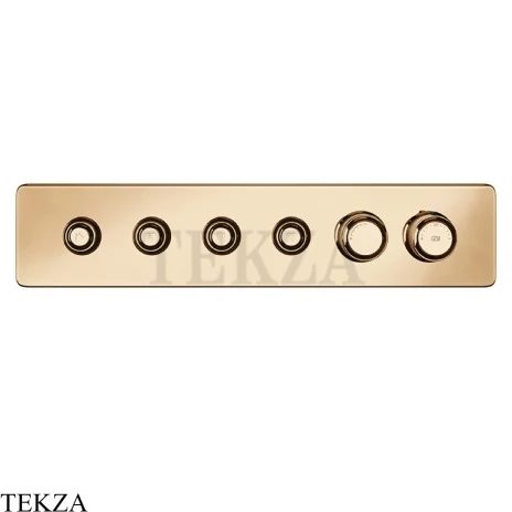 Gessi VENTI20 Термостатический смеситель на 4 потока с кнопками, внешняя часть 65226-735, Warm Bronze PVD