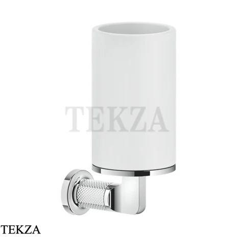 Gessi INCISO accessories Стакан настенный для зубных щеток, белый 58507-031, хром глянец