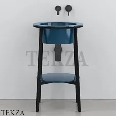 CIELO CATINO TONDO Консоль с керамической раковиной, Oltremare-черный