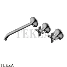 Ritmonio Diametro35 Cross Смеситель для раковины 237, внешняя часть PR53AK202 CRB, Black Chrome