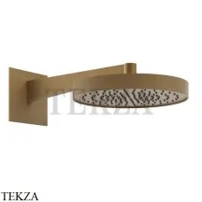 Gessi Inverso Diamantato Верхняя душевая лейка с кронштейном 63468-713, Antique Brass