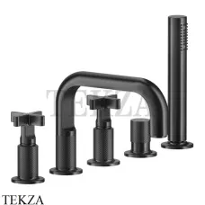 Gessi INCISO+ Смеситель на борт ванны с гарнитуром 58140-299, Black XL