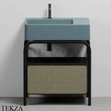 CIELO MARCEL Консоль напольная с ящиком Tinto nero, раковина Polvere