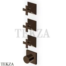 Zucchetti Bellagio Термостат для душа, 3 выхода, внешняя часть ZB1803.P21, brushed chocolate PVD Zucchetti Bellagio Термостат для душа, 3 выхода, внешняя часть ZB1803.P21, brushed chocolate PVD