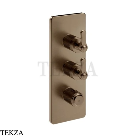 Gessi VENTI20 Термостат для душа, 2 потока, внешняя часть 65200-761, Coffee Bronze Br. PVD