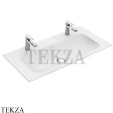 Villeroy & Boch FINION Раковина двойная для установки на тумбу, без перелива 4164A1R1, белый глянец, ceramicplus