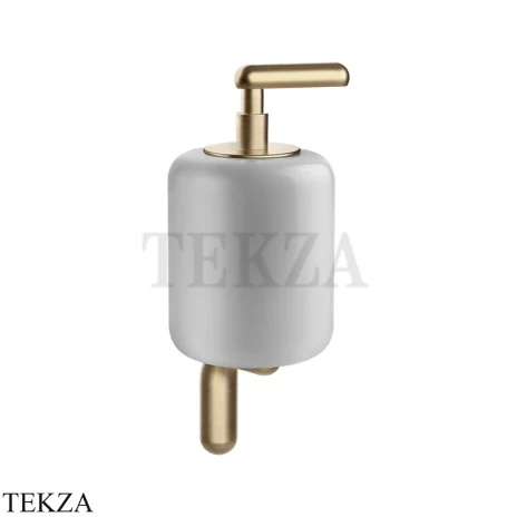Gessi Goccia Дозатор для жидкого мыла, белая керамика 38013-726, Warm Bronze Br. PVD