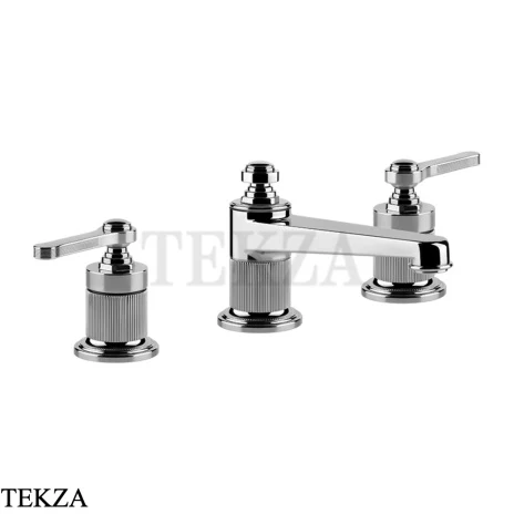 Gessi VENTI20 Смеситель для раковины на 3 отверстия низкий, с донным клапаном 65011-031, хром глянец