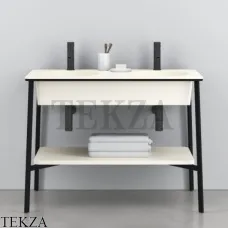 CIELO CATINO DOPPIO Консоль с двойной керамической раковиной, Talco-черный